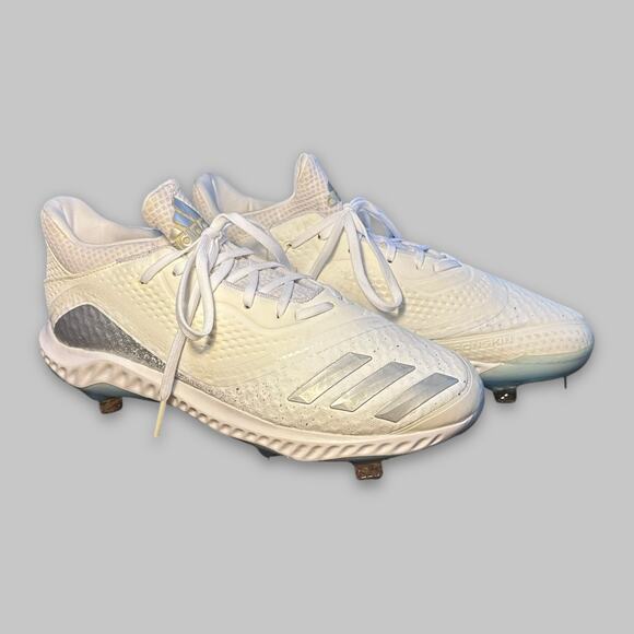 Adidas Icon V Bounce Women’s Softball Cleats White/Silver – Size 10 - Picture 1 of 6